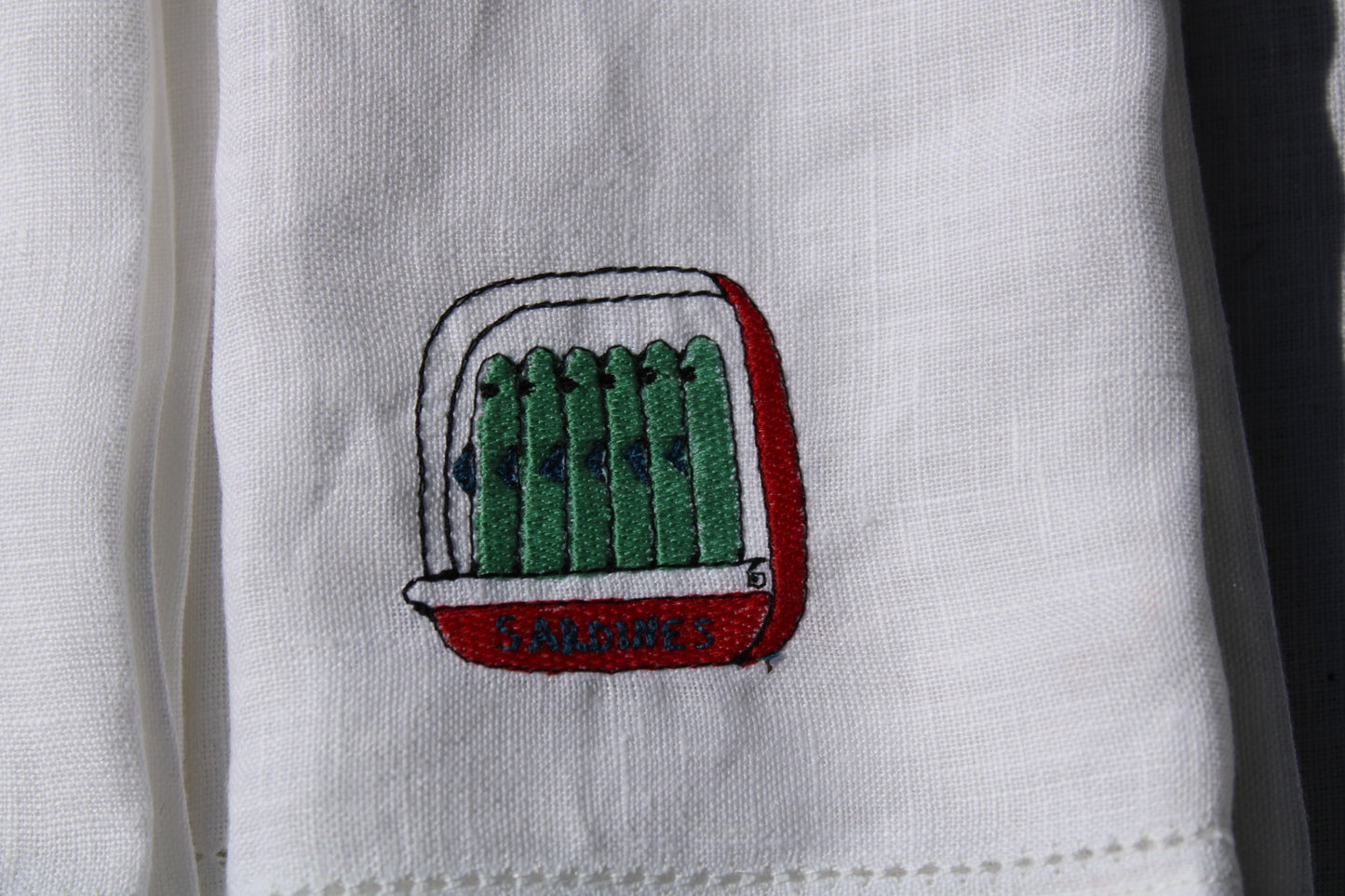 From the Pantry - Embroidered 100% Linen Hemstitched Napkins (Set of 4)
