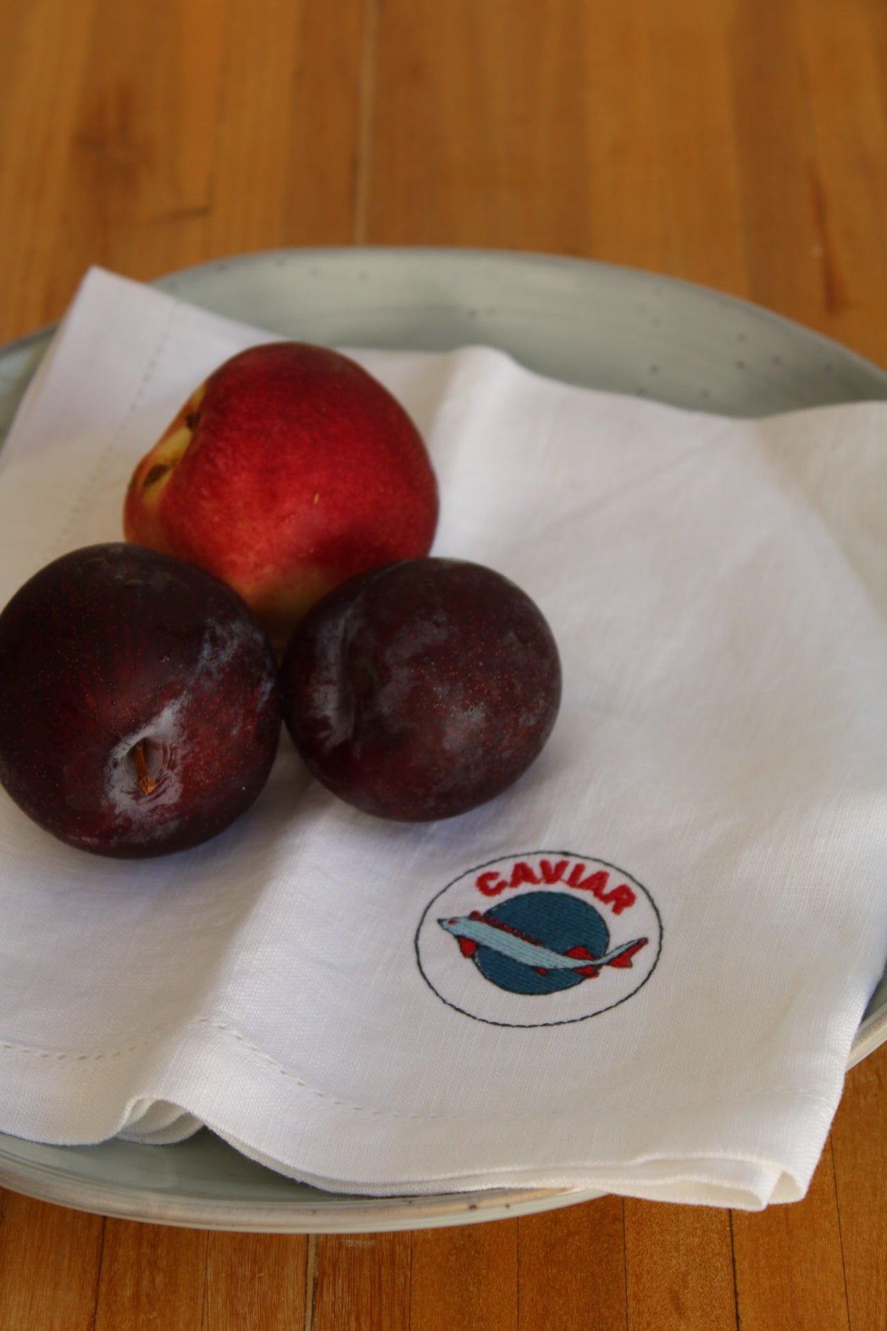 From the Pantry - Embroidered 100% Linen Hemstitched Napkins (Set of 4)