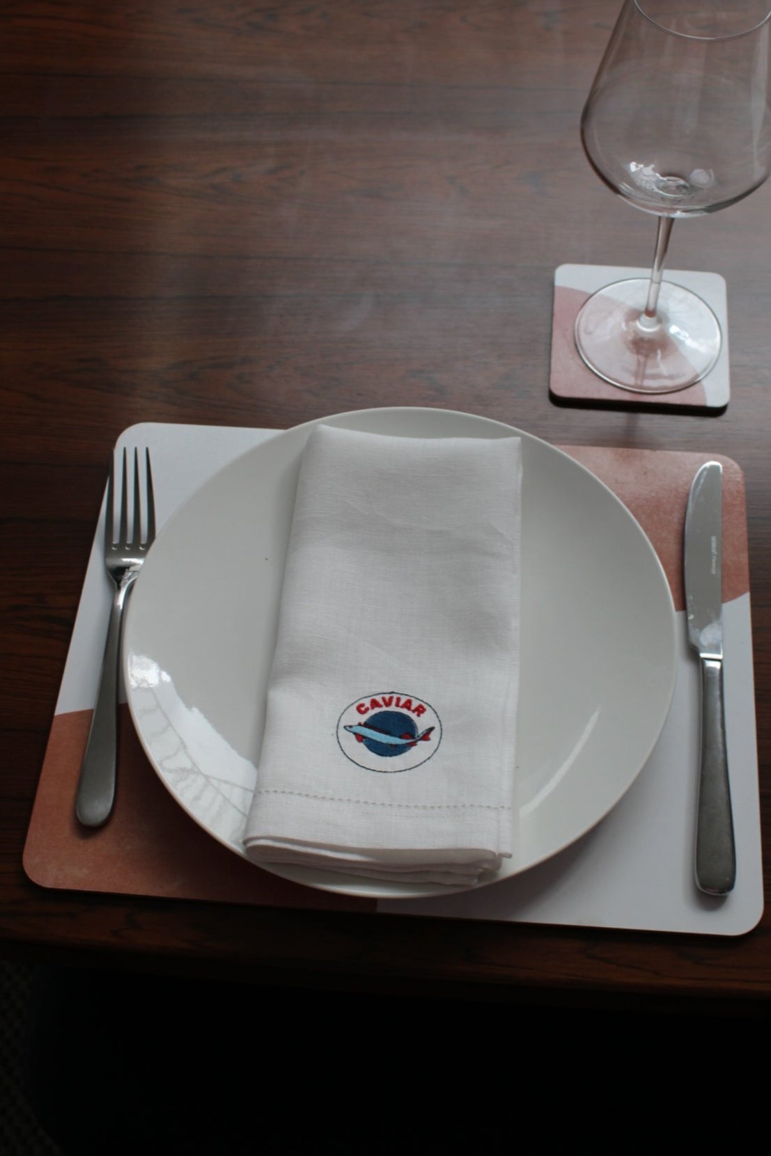 From the Pantry - Embroidered 100% Linen Hemstitched Napkins (Set of 4)