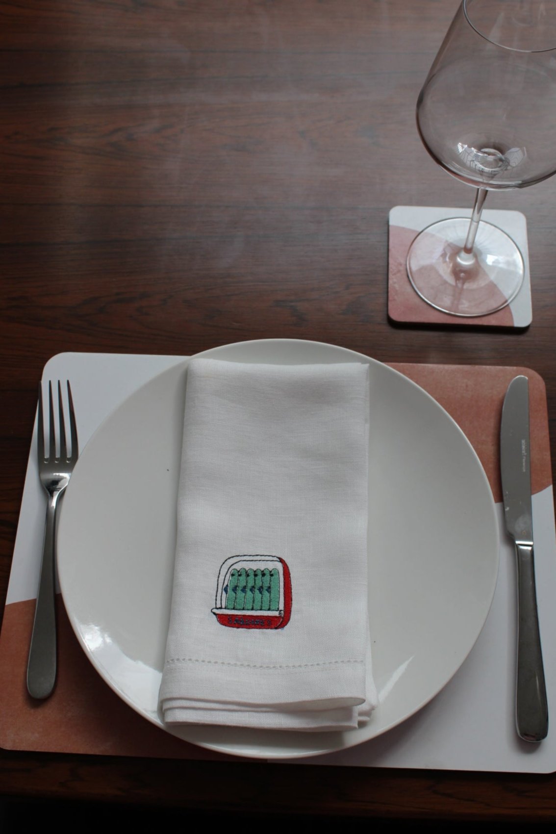 From the Pantry - Embroidered 100% Linen Hemstitched Napkins (Set of 4)