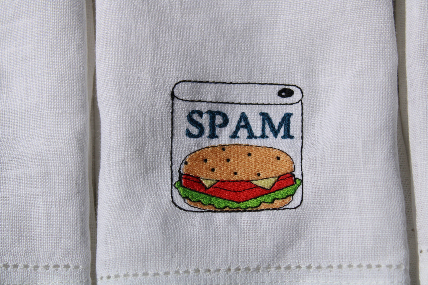 From the Pantry - Embroidered 100% Linen Hemstitched Napkins (Set of 4)