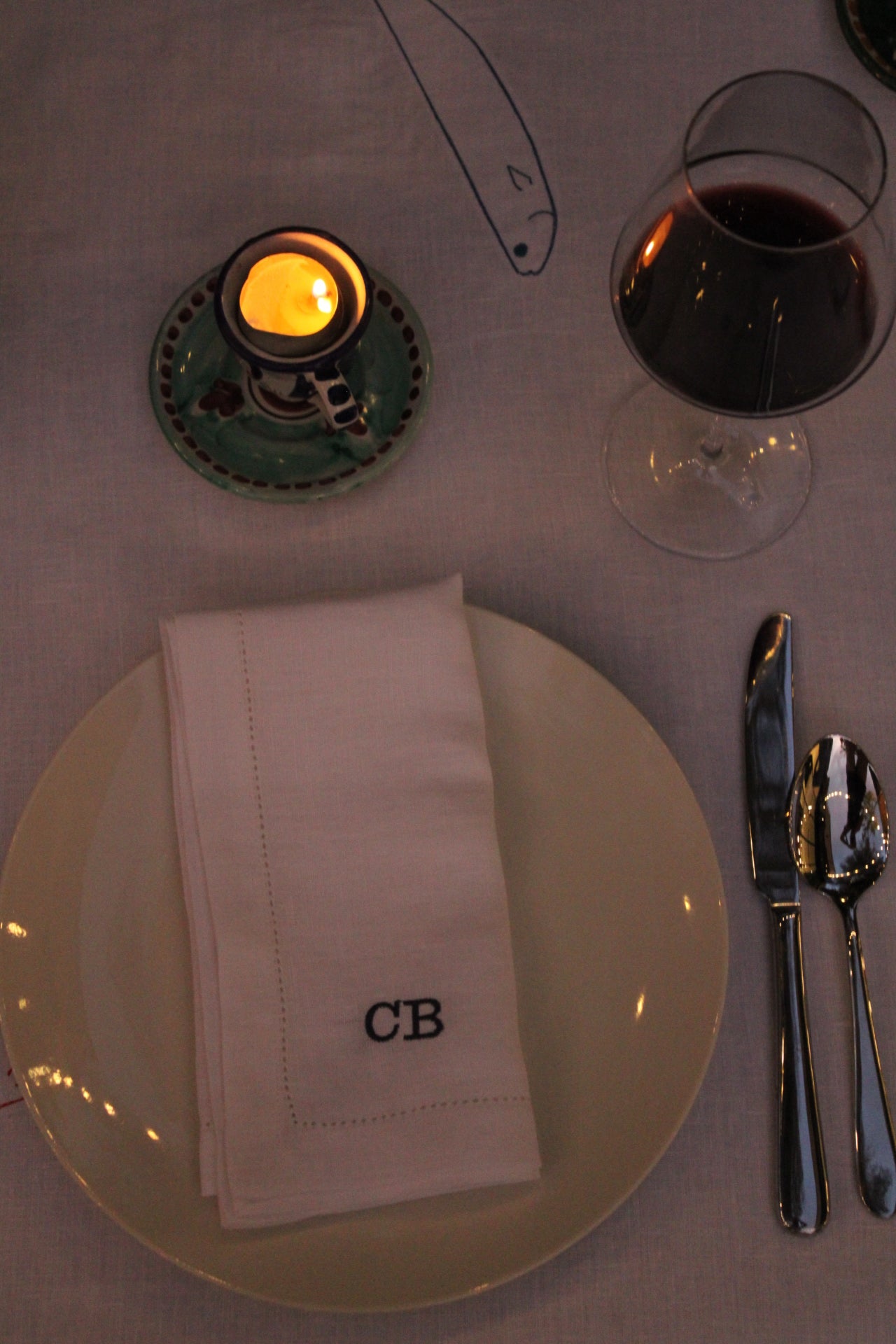 Monograms - Embroidered 100% Linen Hemstitch Napkins (Set of 4)