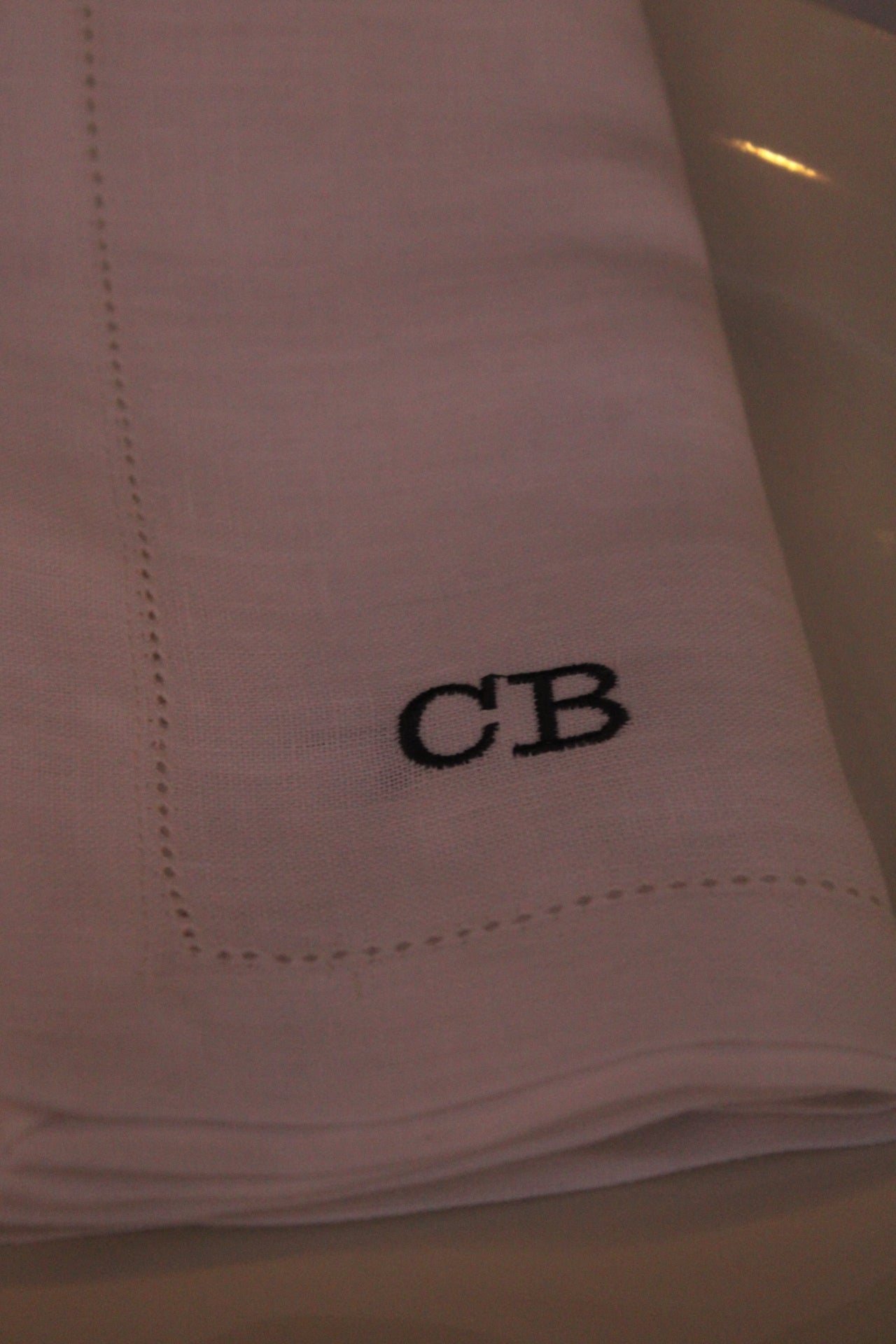 Monograms - Embroidered 100% Linen Hemstitch Napkins (Set of 4)
