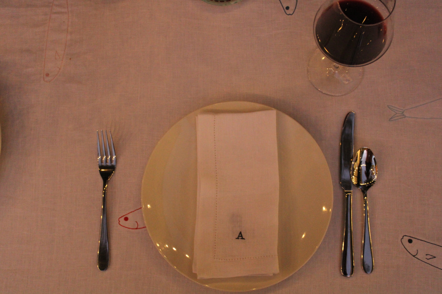 Monograms - Embroidered 100% Linen Hemstitch Napkins (Set of 4)