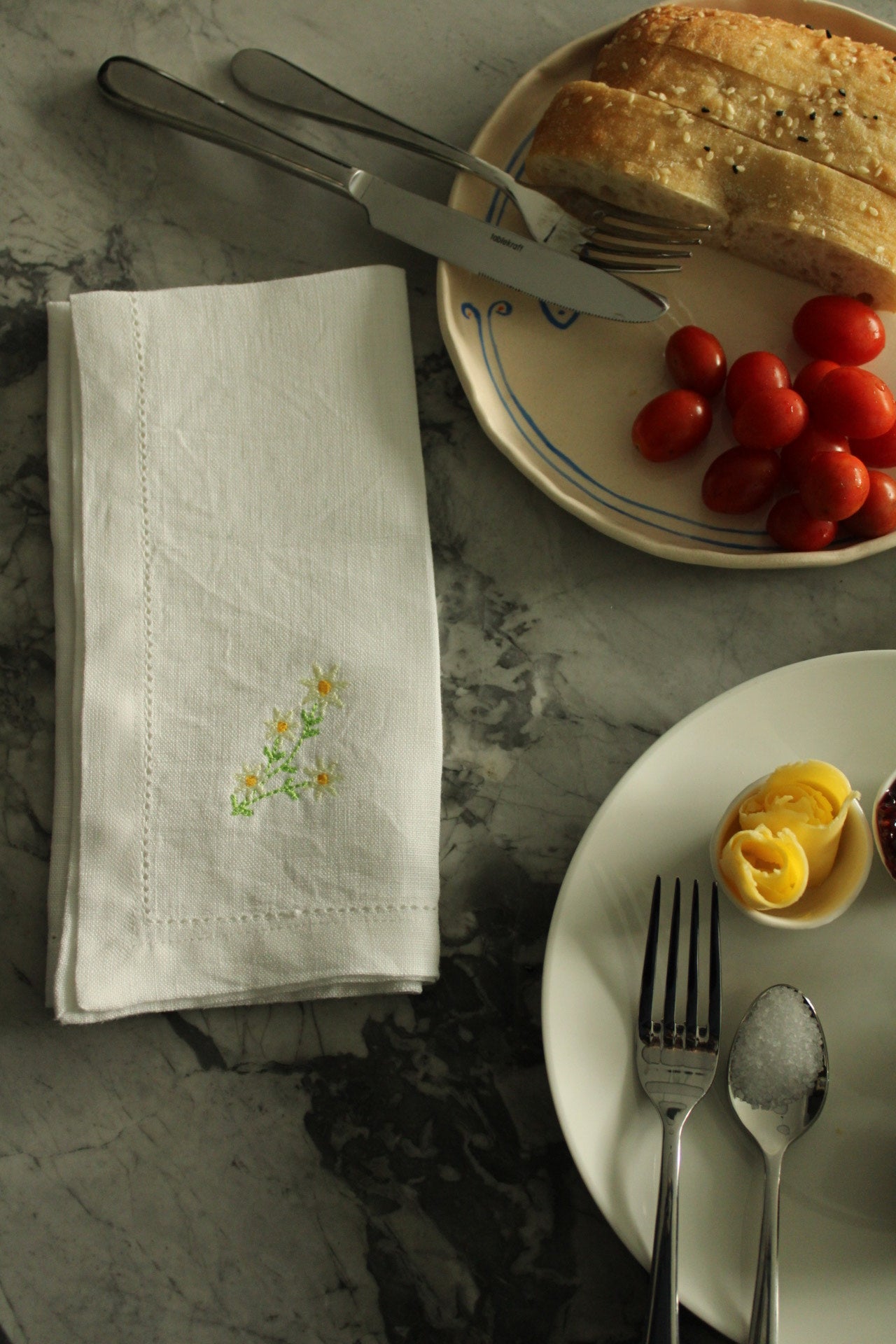Custom Designs - Embroidered 100% Linen Hemstitch Napkins