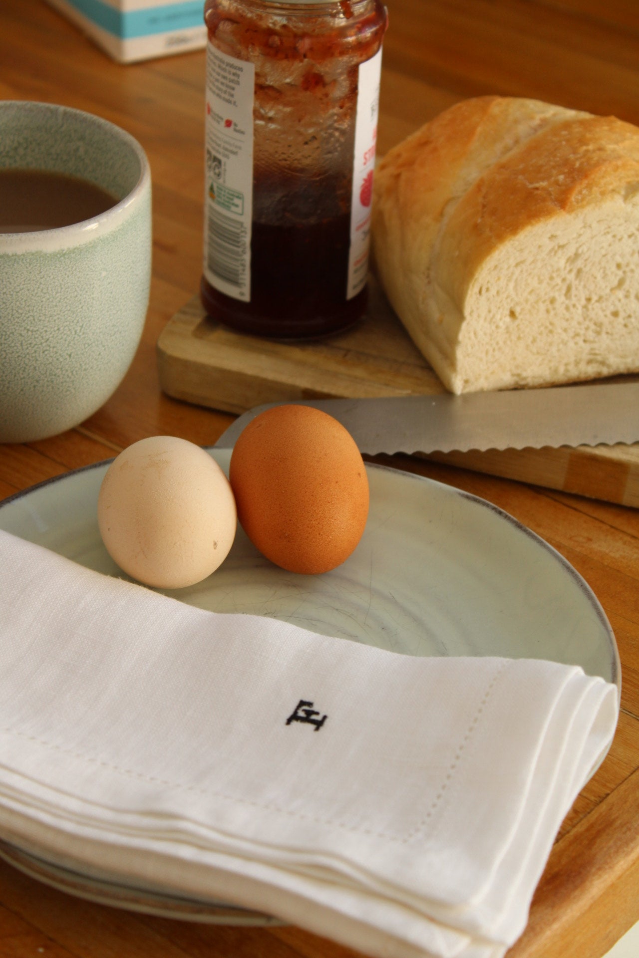 Custom Designs  - Embroidered 100% Linen Hemstitch Napkins