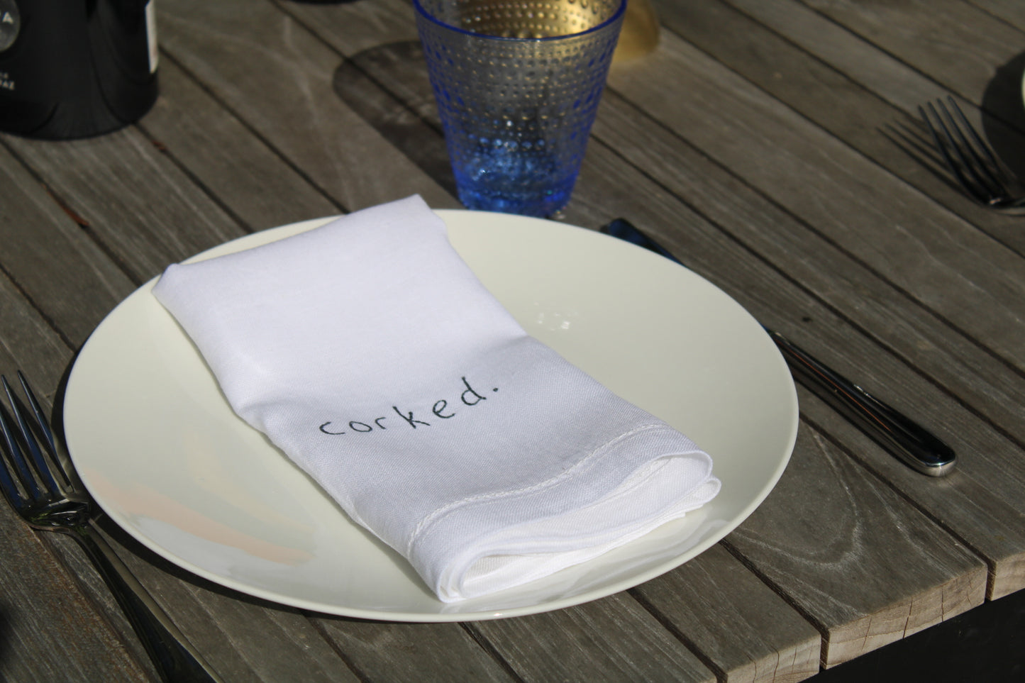 Tasting Notes - Embroidered 100% Linen Hemstitched Napkins (Set of 4)